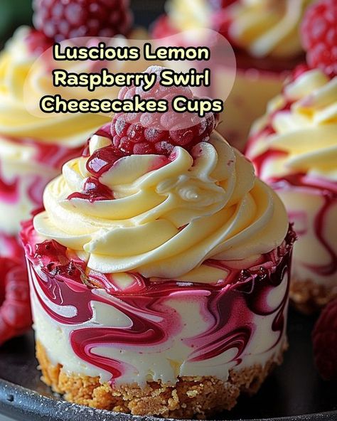 Fun Cheesecake Recipes, Lemon Raspberry Cupcakes, Sweet Cups, Homemade Cheesecake, Raspberry Recipes, Easy Cheesecake Recipes, Easy Cheesecake, Cream Cheese Recipes, Lemon Raspberry