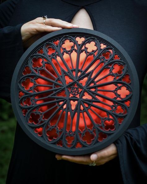 Star Strung 🪞⚰️ on Instagram: "✨ Tomorrow, Sunday January 14th at 12pm pacific time we will be opening very limited preorders for the following Mirrored Gothic Window Hangings. You’ll be able to choose from silver, red, or an acrylic mirror in your choice of color: . ⚜️ Amiens Rose Window. . ⚜️ Bayeux Window. . ⚜️ Carlisle Window + Petite Carlisle Window. . ⚜️ Main Salem Witch Museum Window. . ⚜️Salem Lancet Window. . . . . . #gothic#gothicdecor#gothichome#gothichomedecor#gothicarchitecture#cathedral#cathedralwindow#cathedrs#cathedralarchitecture#darkhome#darkhomedecor#darkacademia#goth#gothstyle" Salem Witch Museum, Witch Museum, Gothic Window, Room Box Miniatures, Goth Tattoo, Gothic Windows, Rose Window, Gothic Rose, Gothic Cathedral