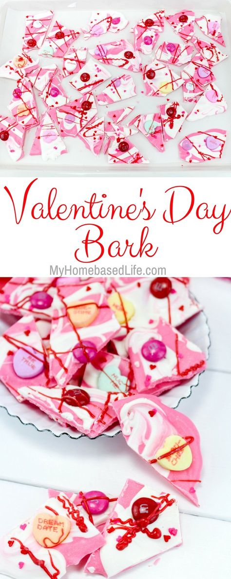 Simple Valentines, Valentines Baking, Candy Bark, Valentine Desserts, Food Funny, Dessert Easy, Recipe Dessert, Valentines Day Desserts, Valentines Day Dinner