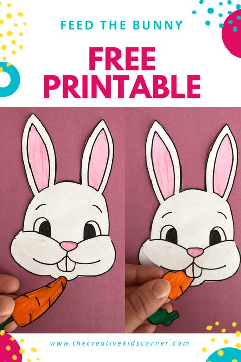 Feed the Bunny - FREE Printable Craft  from The Creative Kids' Corner. This is a great Easter bunny craft. Just print off the free Easter bunny printable, follow the directions, and enjoy and interactive bunny. Easter Bunny Printable, Peeps Crafts, Connect Group, Easter Bunny Craft, Bunny Printable, Elementary Worksheets, Bunny Craft, Free Printable Crafts, Easter Bunny Crafts