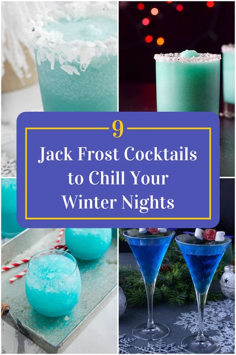 Collage of 4 jack frost cocktails.