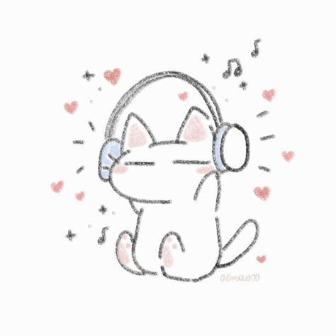 Music Doodles Aesthetic, Cat Cute Aesthetic, Music Doodles, Doodle Aesthetic, Doodles Aesthetic, Music Doodle, Cat Music, Music Aesthetic, Cute Aesthetic