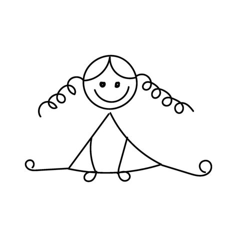 Doodle Art People, Stick People Drawings, How To Draw Cartoon People, Simple Wall Paintings, Doodle People, Funny Stick Figures, Stick Drawings, Stick People, Botanical Line Drawing