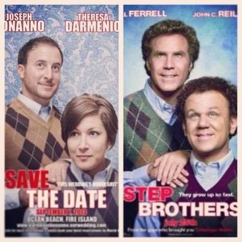 The Movie Parody | 36 Cute And Clever Ways To Save The Date #savethedate #getcreative #forthebride #bride #groom #wedding Stepbrothers Movie, Wedding Invitations Creative, Funny Save The Date, Funny Engagement Photos, Funny Save The Dates, Save The Date Ideas, Funny Wedding Cards, Engagement Humor, Funny Wedding Invitations