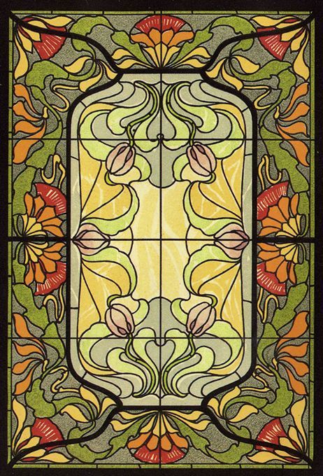 Masterpieces of Art Nouveau Stained Glass Design: 91 Motifs in Full Color Fleurs Art Nouveau, Art Nouveau Stained Glass, Motifs Art Nouveau, Design Art Nouveau, زجاج ملون, Bijoux Art Nouveau, Art Nouveau Pattern, Motif Art Deco, Art Nouveau Illustration