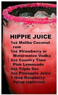 Hippie Juice, Beautiful Drinks, Cocktail Drinks Alcoholic, Mixed Drinks Alcohol, Yummy Alcoholic Drinks, Liquor Drinks, Boozy Drinks, Mixed Drinks Recipes, Cocktail Drinks Recipes