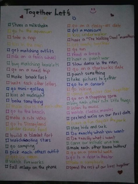 55 activities to do with your boyfriend/girlfriend <3 Things To Do When Your Bf Comes Over, Future Plans With Girlfriend, Things To Experience With Your Boyfriend, Cute Stuff To Do For Your Girlfriend, What To Do At Your Boyfriends House, Things To Do W Bf At Home, Fun Things To Do With Bf At Home, Things To Fo With Boyfriend, Things To Do With Ur Girlfriend