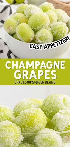 Champagne Sugar Grapes Sugar Grapes, Grapes Recipes, Champagne Grapes, Sugared Grapes, Frozen Grapes, Easy Recipes For Breakfast, Grape Recipes, Refreshing Snacks, Boy Birthday Party Ideas