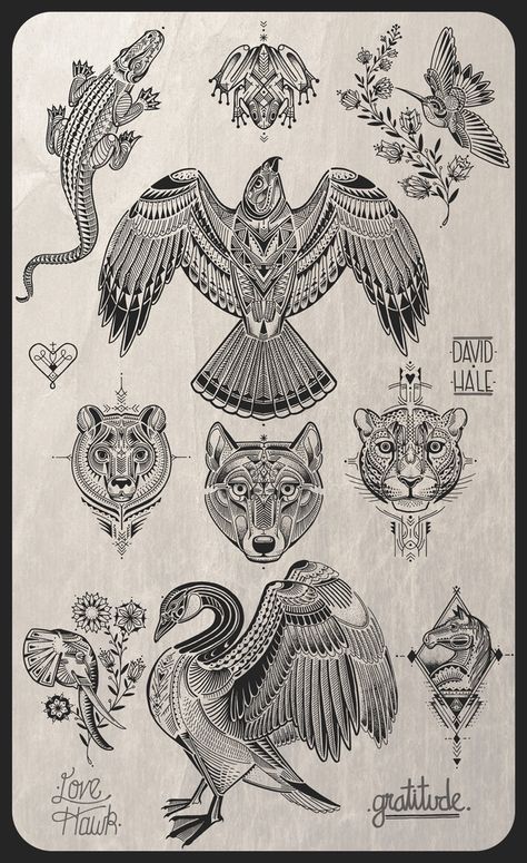 design sheet example Animal Back Piece Tattoo, February Gratitude, Fam Tattoo, Slovak Culture, David Hale Tattoo, Coyote Tattoo, David Hale, Hawk Tattoo, Jan Brett