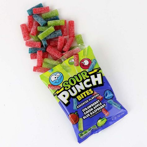 Sour Punch Bites, Candy Drawer, Sour Punch Straws, Sour Punch, American Candy, Candy Snacks, Sour Fruit, Junk Food Snacks, Chewy Candy