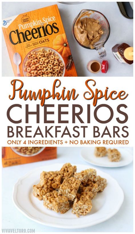 Pumpkin Cheerio Bars, Pumpkin Cereal Bars, Pumpkin Spice Cheerios Recipes, Pumpkin Spice Cheerio Bars, Pumpkin Cheerios Recipes, Cheerio Granola, Pumpkin Cheerios, Cheerios Bars, Gf Bars