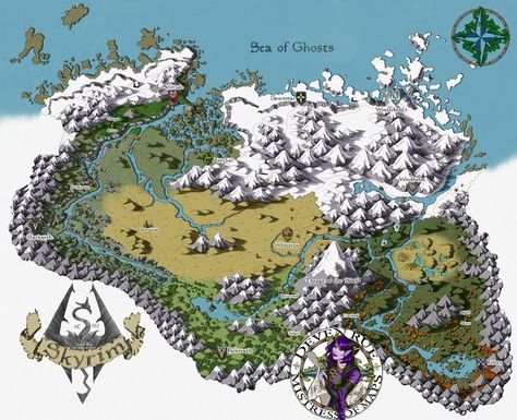 Elder Scrolls Map, Skyrim Map, Elder Scrolls Morrowind, My Map, Magic Drawing, Fantasy Map Making, Creative Writing Ideas, Elder Scrolls Art, Dnd World Map