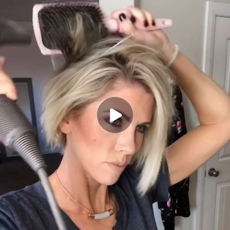 Short Hair Tutorials How To Style Bob, Jocelyn Mcclellan Hair Short, Blowdry Short Hair, Jocelyn Mcclellan Hair, Blow Dry Tutorial, Fixing Short Hair, Jocelyn Mcclellan, Choppy Bob, Flat Hair