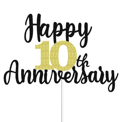 10 Year Anniversary Cake, 10th Anniversary Cake, 10 Years Anniversary, 10th Anniversary Party, Decorations For Wedding, Happy Anniversary Cakes, Safari Animals Birthday, Company Anniversary, Happy 10th Anniversary