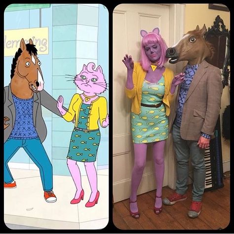 Bojack Horseman Halloween Bojack Horseman Costume, Lisa Hanawalt, Halloween Parejas, Classy Halloween Costumes, Black Halloween Dress, Couples Halloween Outfits, Cute Couple Halloween Costumes, Wonder Woman Costume, Diy Halloween Costumes Easy