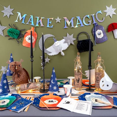 Witches And Wizards Party Theme, Witch And Wizard Party, Wizard Party Ideas, Wizard Theme Party, Witches Birthday, Bf Birthday, Welcome Witches, Wizard Birthday Party, Hallowen Party