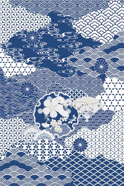 Japanese Porcelain Pattern, Japan Pattern Design, Chinese Pattern Design, Japan Pattern, Japanese Motifs, Cultural Patterns, Vector Patterns Design, Japanese Graphic, Print Design Art