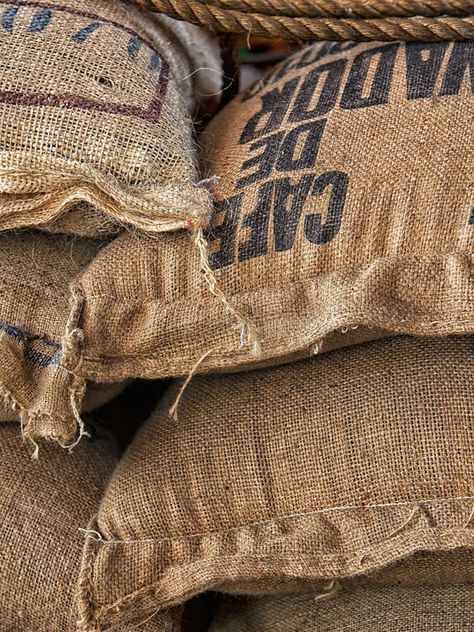 Photo about Stack of burlap sacks with coffee beans at warehouse. Image of storage, canvas, burlap - 45449307 Coffee Bean Aesthetic, Coffee Beans Aesthetic, Coffee Moodboard, Coffee Beans Photography, Coffee Bean Bag, Coffee Bean Shop, Zen Office, Coffee Festival, Burlap Coffee Bags