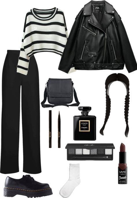 Wednesday Outfit | ShopLook Wednesday Addams Outfit, Wednesday Outfit, Goth Chic, Class Outfits, Future Outfit, Hair Braid, Wednesday Addams, All Black Outfit, Goth Outfits