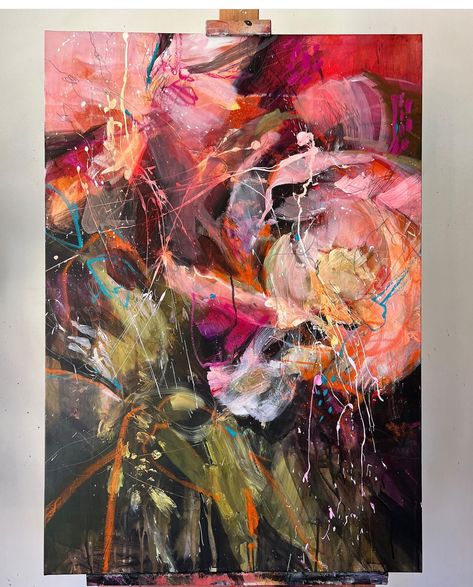 Flower Paintings Abstract, Abstract Floral Oil Paintings, Abstract Flower Art Acrylic, Abstract Painting Aesthetic, Aesthetic Art Paintings, Abstract Art Flowers, Flower Painting Abstract, Painting Composition, Abstract Flower Art