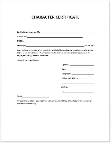 Character certificate is used to attest the personality and behavior of a person in an organization, institute, society or community.... <a class="read-article" href="https://www.mywordtemplates.org/certificate-templates/template1452.html">Read Article →</a> Character Certificate Format, Character Certificate, Certificate Format, Hindi Language Learning, Award Template, Awards Certificates Template, Effective Resume, Printable Certificates, Narrative Essay