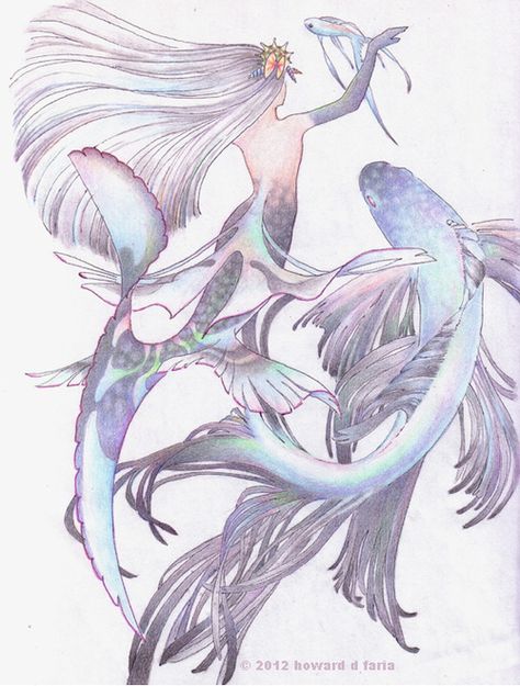 betta mermaid Betta Mermaid, Mermaid Tail Tattoo, Dragon Mermaid, Water Dragons, Tattoo Party, Koi Dragon, Fish Mermaid, Butterfly Koi, Blue Koi