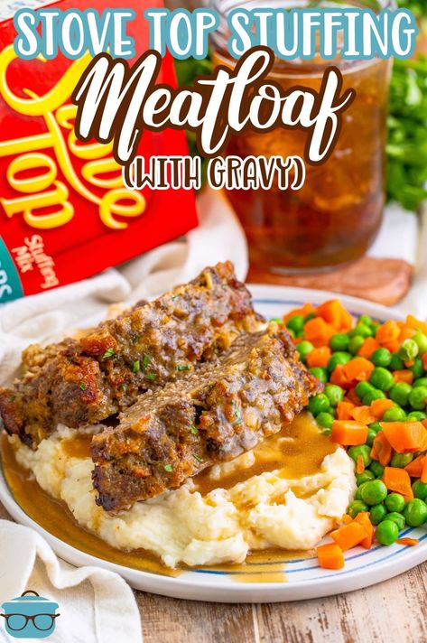 Stovetop Stuffing Meatloaf - The Country Cook Meatloaf Recipes Stuffing, Meatloaf Potatoes And Carrots In Oven, Best Meatloaf Recipe Ever, Stovetop Meatloaf, Stovetop Stuffing Meatloaf, Stove Top Stuffing Meatloaf Recipes, Stove Top Meatloaf, Stovetop Stuffing, Stuffing Meatloaf