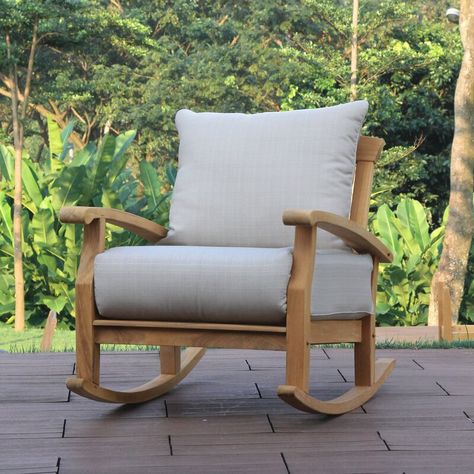 The Best Comfortable Sturdy Outdoor Rocking Chair for Your Front Porch Rocking Bench, Outdoor Wicker Rocking Chairs, Teak Rocking Chair, Wicker Rocking Chair, Rocking Chair Porch, Weathered Teak, Porch Rocker, Wood Rocking Chair, Rocking Chair Set