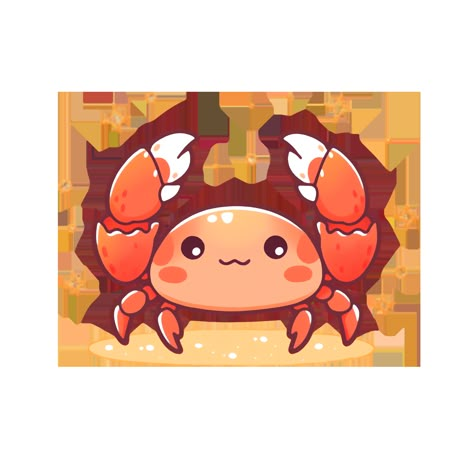 Cute Kawaii Red Crab Sticker Kawaii Crab Drawing, Crab Cartoon Cute, Cartoon Crab Drawing, Crab Cute Drawing, Cute Crab Art, Cute Crab Illustration, Kawaii Red Wallpaper, Cute Crab Drawings, Crab Doodle