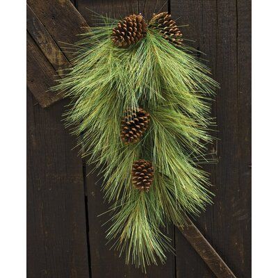 The Holiday Aisle Woodsy Needle Pine Teardrop Swag Teardrop Swag, Festive Centerpieces, Swag Wreath, Door Swag, Christmas Swags, Pine Needles, Outdoor Christmas Decorations, The Holiday Aisle, Outdoor Christmas