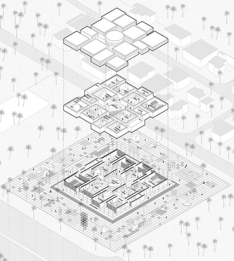 Axonometric Diagram, Exploded Axonometric, Furniture Top View, Orthographic Drawing, Site Plan Design, Site Analysis Architecture, Axonometric View, Drawing Sites, Map Sketch