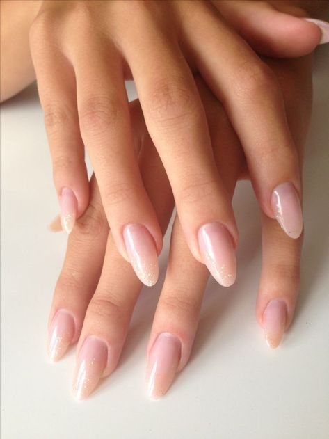 Follow me : |•Buseakan•| Natural Looking Acrylic Nails, Acrylic Nails Natural, Unghie Sfumate, Glitter Nails Acrylic, Her Nails, Super Nails, Trendy Nail Design, Ombre Hair Color, Minimalist Nails