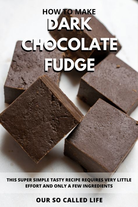 Home Made Fudge Recipe, Reeces Peanut Butter Cookies, Cocoa Powder Fudge Recipe, Best Easy Fudge Recipe, Dark Chocolate Fudge Recipe, Chocolate Fudge Recipe, Dark Chocolate Recipes, Homemade Fudge Recipes, Easy Candy Recipes