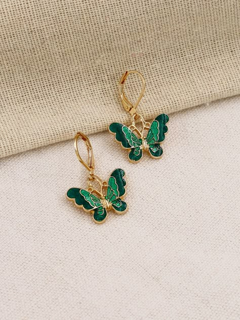 Gay Earrings, Piercings Earrings, Butterfly Details, 00s Mode, The Bling Ring, Kay Jewelry, Funky Earrings, Girly Bags, Green Butterfly