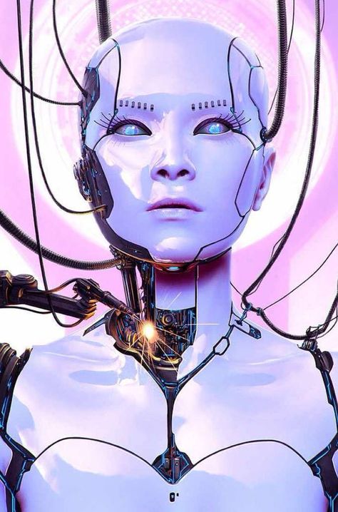 Futuristic Woman, Style Cyberpunk, Cyborgs Art, Advanced Photoshop, Illustration Styles, New Retro Wave, Arte Robot, Cyberpunk Aesthetic, Arte Cyberpunk