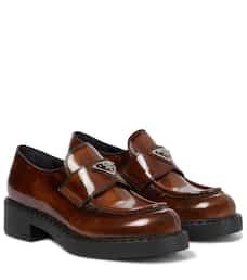 Prada Loafers, The Triangle, Prada Leather, Triangle Logo, Leather Loafers, Calf Leather, Prada, Dust Bag, Loafers