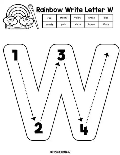 Letter W Craft For Preschoolers, Letter Tracers Alphabet Tracing, Letter W For Preschoolers, Preschool Letter W Activities, Letter W Preschool Activities, Tracing Letters Preschool Free Printable Alphabet Worksheets, Letter W Activities For Preschool, Letter W Worksheets For Preschool, Letter W Preschool