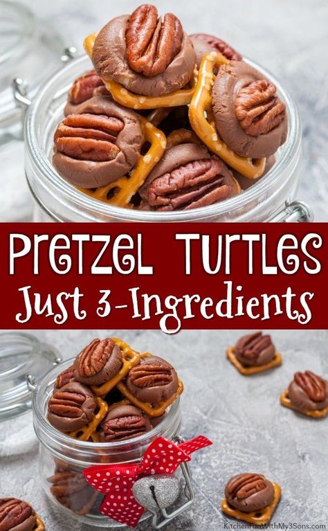 Christmas Pecans, Rolo Pretzel Turtles, Pretzel Turtles, Rolo Pretzel, Turtle Recipe, Rolo Pretzels, Christmas Pretzels, Turtles Candy, Christmas Candy Easy