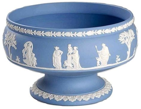 Wedgwood Jasperware 8" Round Footed COMPOTE Imperial BLUE MADE IN ENGLAND #wedgwood Wedgewood China, Wedgwood Pottery, Wedgwood China, Imperial Blue, China Dinnerware Sets, Bone China Dinnerware, Wedgwood Jasperware, Wedgwood Blue, White Dinnerware