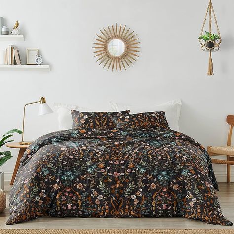 Amazon.com: Sweet Jojo Designs Boho Bohemian Farmhouse Black and Orange Wildflower Garden Floral Duvet Comforter Cover and Sham 3 pc. Full Queen Size Bed Bedding Set Bedroom Botanical Cottagecore Flower Vintage : Home & Kitchen Luxury Duvet Sets, Orange Duvet Covers, Bohemian Farmhouse, Sweet Jojo Designs, Office Office, Comforter Bedding Sets, Jojo Designs, Floral Duvet, Queen Comforter Sets