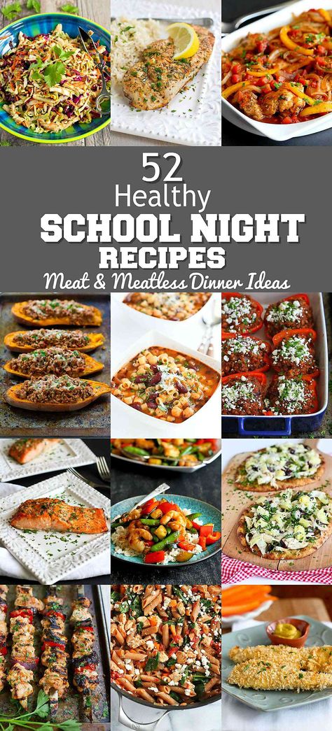 Meatless Dinner Ideas, Night Recipes, Healthy Family Dinners, Healthy School, Meatless Dinner, Meat Dinners, School Night, Healthy Recipe Videos, Healthy Family