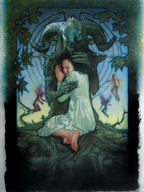 pan 2 Pan's Labyrinth Poster, Pan's Labyrinth Art, Labyrinth Poster, Drew Struzan, Pan's Labyrinth, Labyrinth Movie, Doug Jones, Movie Synopsis, Giving Up On Life