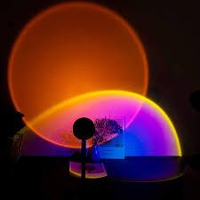 FURPO + Sunset Projection Light, 90 Degree Rotation Projector In Bedroom, Led Floor Lights, Sun Lamp, Living Room Stands, Rainbow Sunset, Sunset Glow, Projector Lamp, Stand Light, Room Lamp