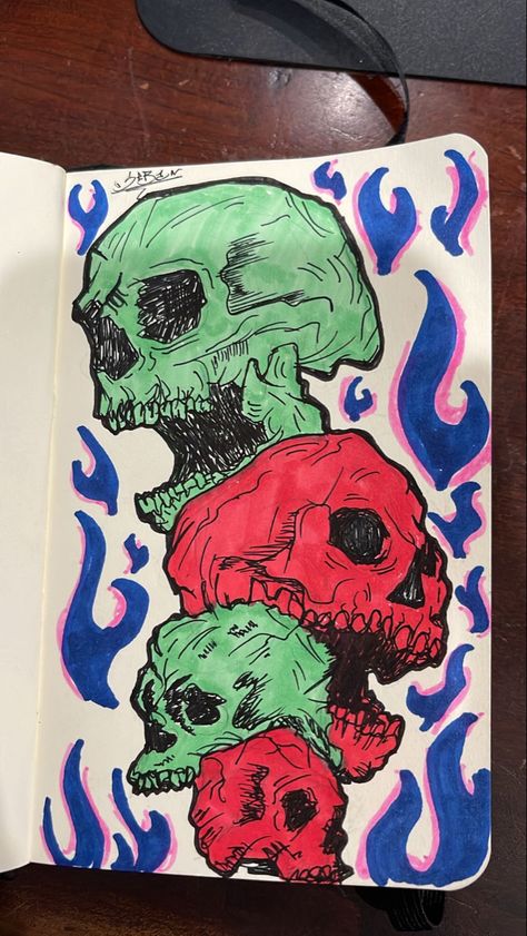 Graffiti Notebook Cover, Graffiti Sketchbook Ideas, Cool Art Drawings Ideas Sketches, Horror Art Ideas, Cool Sketchbook Pages, Trash Art, Graffiti Style Art, Graffiti Drawing, Art Diary