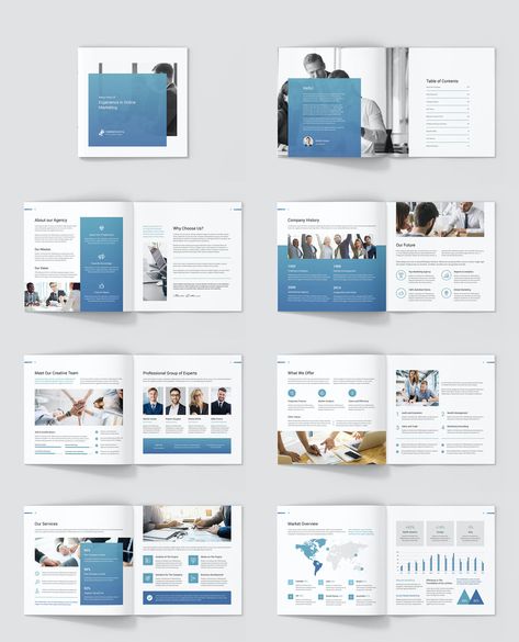 Square Company Profile Design, Square Booklet Layout, Company Booklet, Booklet Design Layout, Company Brochure Design, Impact Report, Square Template, Business Web Design, Brochure Design Layout