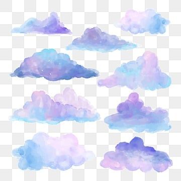 Awan Aestethic, Note Illustration, Box Png, Watercolor Clouds, Pink Png, Cloud Vector, Pink Cloud, Cat Air, Blue Clouds