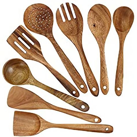 Wooden Cooking Utensils Set, Wood Cooking Utensils, Spoon Salad, Wooden Utensils Set, Wood Kitchen Utensils, Salad Spoon, Wooden Cooking Utensils, Kitchen Utensils Set, Wooden Kitchen Utensils