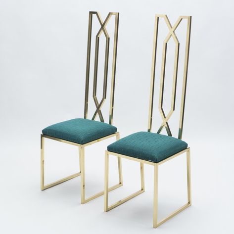 Steel Chair Design Metals, Steel Chair Design, Decorative Chairs, Wedding Sofa, Vintage High Chairs, Brass Chair, Folding Armchair, Metal Doors Design, Chair Design Modern