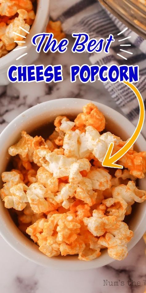 Cheese Caramel Popcorn, Homemade Cheddar Popcorn, Homemade Cheese Popcorn, Cheese Popcorn Recipe Homemade, Cheesy Popcorn Recipe, How To Make Cheese Popcorn, Cheddar Cheese Popcorn Recipe, Cheddar Popcorn Recipe, Savory Popcorn Recipes