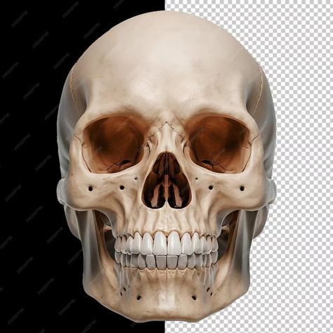 Realistic Skull with black and transparent background | Premium AI-generated PSD Realistic Skull, Png Images, Graphic Resources, Transparent Background, Black